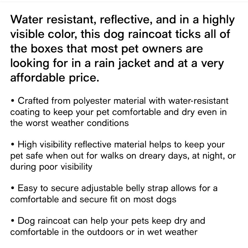 Stylish Parisian Pet Dog Rain Coat with Reflective Bands for Visibility - Picture 6 of 7